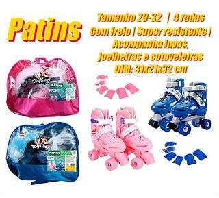 Patins Inline Infantis Tamanho Ajustável Tamanho：29-32 + Kit de Proteção