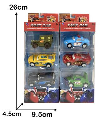 Coleção em Miniaturas de Veículos Com Fricção Relâmpago MCqueen, 3 Peças