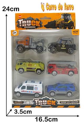 Brinquedo de Kit Coleção com 6 Carrinhos De Ferro Estilo