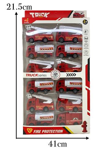 Kit com 12pc de Carrinho Bombeiro Fricção Brinquedo Plástico