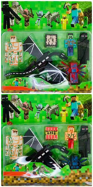 Kit Minecraft Cartela Brinquedo Infantil Miniatura COM 6 BONECOS