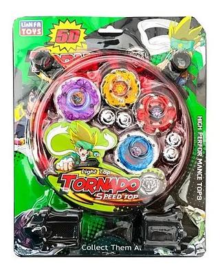 Kit 4 Beyblade Metal + Lançador + Arena nao acende