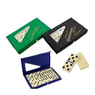 Jogo De Dominó GRANDE 8MM De Osso Profissional Com 28 Peças Com Estojo De Maleta Com Cores