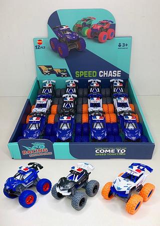 Brinquedo de Deformação Carro Bate e Transforma de Policia Rodas Emborrachadas