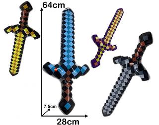 12pc Minecraft Game Props Espada Inflável!!cores aleatoriamente!!