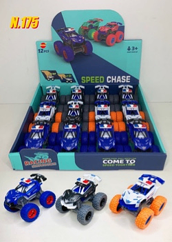 N.175-CARRO DE FERRO-Carro da polícia capotado(CAXINHA C/12PC)