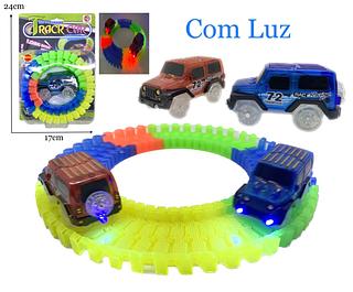 CARRO PISTA MALUCA Relâmpago Mcqueen com 56 pcs a Pilhas