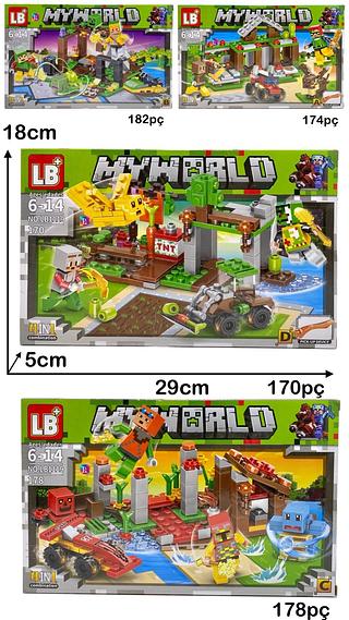 Legos Minecraft c/182pç /174PÇ/170PÇ/178PÇ
