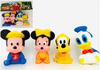 <<<<<<<<<< Kit 4 Boneco Mickey E Minnie De Apertar Morder Macio