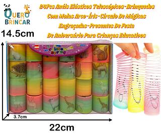 24Pc Anéis Elásticos Telescópicos-Brinquedos Com Molas Arco-Íris-Circulo De Mágicas,Engraçadas-Presentes De Festa De Aniversirio Para Criangas Elucativos