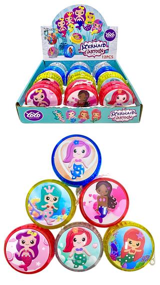 🗃️(caxinha com 12pç)Brinquedo Ioiô Yoyo Sereia C/ Luz Led Resistente