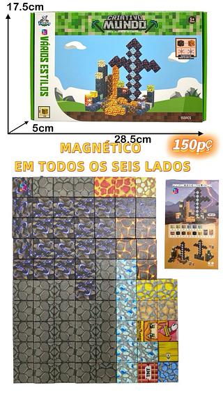 KIT C/150PC-BLOCOS MAGNETICOS CONSTRUCAO