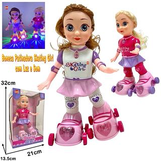 Boneca Patinadora Skating Girl Canta Dança Infantil com Luz e Som