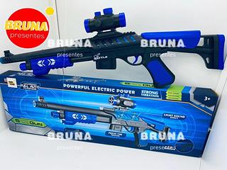Espingarda Arma Infantil Brinquedo Mira Com Som E Luz Power