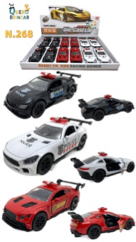 N.268-CARRO DE FERRO-carro da polícia(CAXINHA C/12PC)