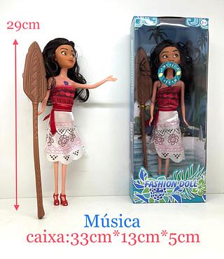 Boneca Princesa Moana Premium 30cm - Cabelo Macio Articulada | presente menina 5 anos