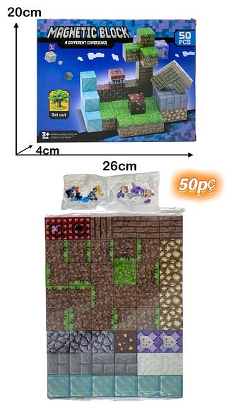 (PROMOCAO)KIT C/50PC-BLOCOS MAGNETICOS CONSTRUCAO