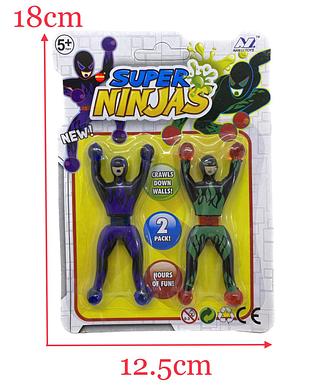 Boneco ninja geleca gruda na parede 2 unidade