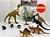 Kit Com 5 Dinossauro Borracha Tamanho Grande Verde Escuro