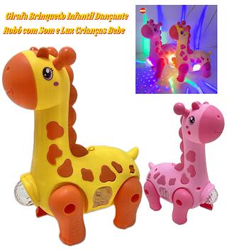 Brinquedo Girafa Infantil Dançante Robô Som E Luz Crianças Bebe