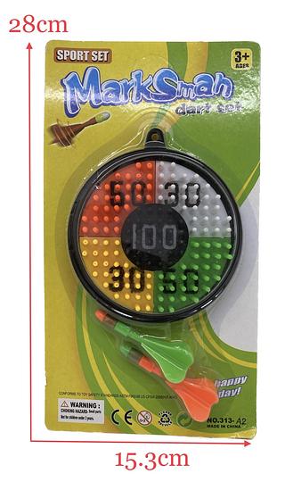 JOGO DE DARDOS COM 2 DARDOS + ALVO COLORS 12CM NA CARTELA