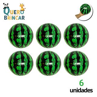 6pç Bola Melancia De Praia Vinil Inflavel Infantil Colorida Plastico (6pc com rede)