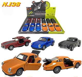 Miniatura asa de gaivota e porsh carrera antiga abre portas e tampa traseira ficção modelo premium(N.138)