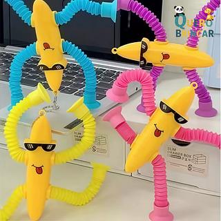 Estiramento Banana Brinquedo Ventosa Tubo Telescópico Engraçado Brinquedos De Viagem Criativo Brilhante Dos Desenhos Ani