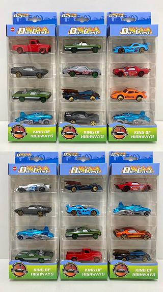 KIT 4 Carrinho Ferro Hot Cars Miniaturas Esportivo Coleção Carros Colecionavel Divertido