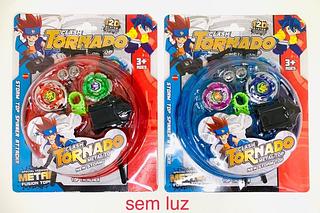 BRINQUEDO Kit 2 Beyblade Metal Fusion Tornado Com/arena 2 Lançador sem luz