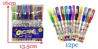 Kit 12 Canetas Gel Glitter Perfumada