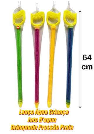 Lança-Água Longo Brinquedo Infantil Colorido 62cm para Brincar na Piscina e Praia