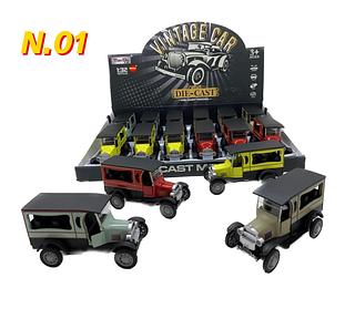 Carrinho Carro Miniatura Ferro Ford Antigo Abre Portas Colecionável Fricção(N.01)