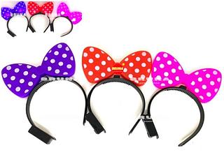 Tiara Arco Que Pisca Da Minnie Acende A Luz (ptc com :8pç rosa+4pç vermelha)