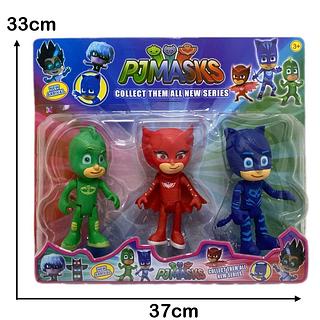 Conjunto 3 Bonecos Pjmasks 15cm Heróis