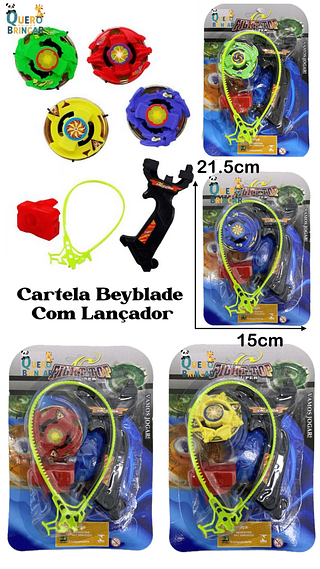 Brinquedo Kit Beyblade com Lançador com Cores Sortidas e Super Rotação