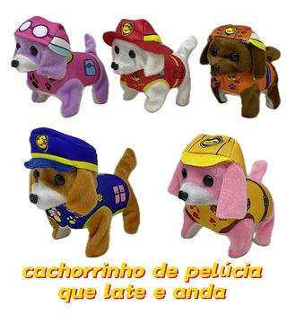 Cachorrinho Pelúcia Anda Late Cachorro Estiloso PAW(12pc DZ fechado)