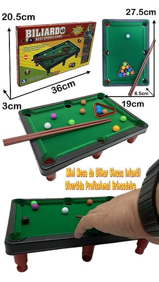 Brinquedo Mini Bilhar Mesa De Sinuca Infantil Completa Pool
