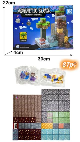 (PROMOCAO)KIT C/87PC-BLOCOS MAGNETICOS CONSTRUCAO