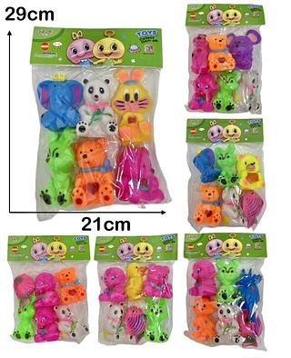 Kit 6 Animal De Vinil Brinquedo De Banho P/ Bebês Som
