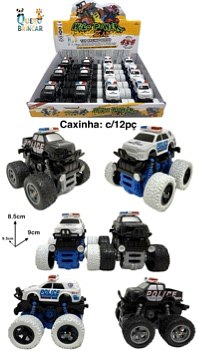 N.379-CARRO DE FERRO-Carro da polícia capotado(CAXINHA C/12PC)