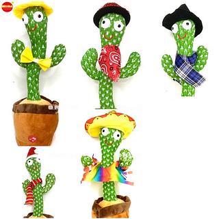 Brinquedo Pelúcia Dancante Cacto Dançarino Repete a Fala Luzes Infantis ENVIO ALEATORIO