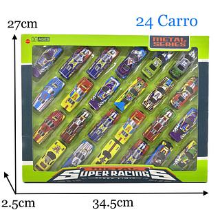 Kit 24 Carrinhos Corrida Veloz Brinquedo Colecao Miniatura