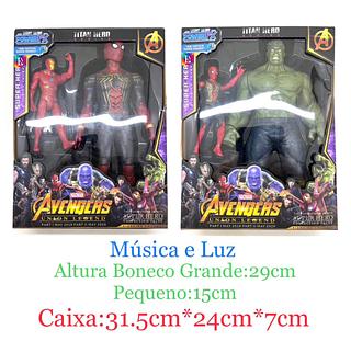 <<<<<<<<<< Boneco Vingadores Grande com Boneco Pequeno Na Caixa