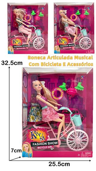 BONECA C/BICICLETA C/MUSICAO(ESTILO ALEATORIO)