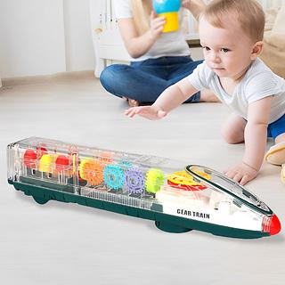 Trenzinho Musical Com Luzes Trem Brinquedo Infantil Crianças Plastico Transparente Reforçado