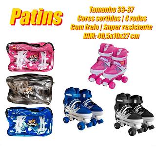 Patins Inline Infantis Tamanho Ajustável Tamanho：33-37