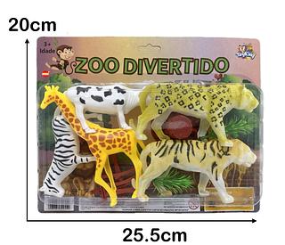 Conjunto Animais Selvagens Com Acessórios 10 Peças