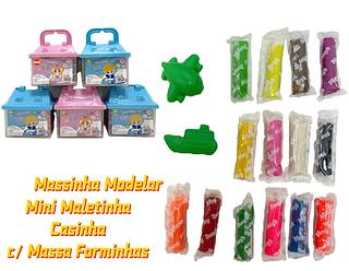 Massinha de modelar Infantil 14 Cores Potinho Kit com Forminhas