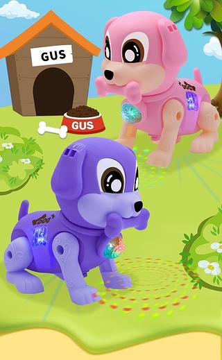 Cachorro de Brinquedo Anda Sozinho com Luz e Som Interativo Infantil Baby Diversão Garantida Agora